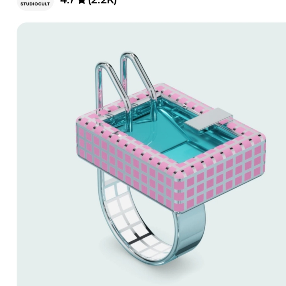 Pink Pool Ring, Size 7